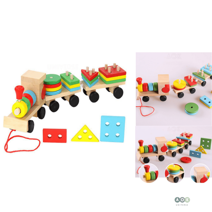 Wooden Train 20 Shapes Toys