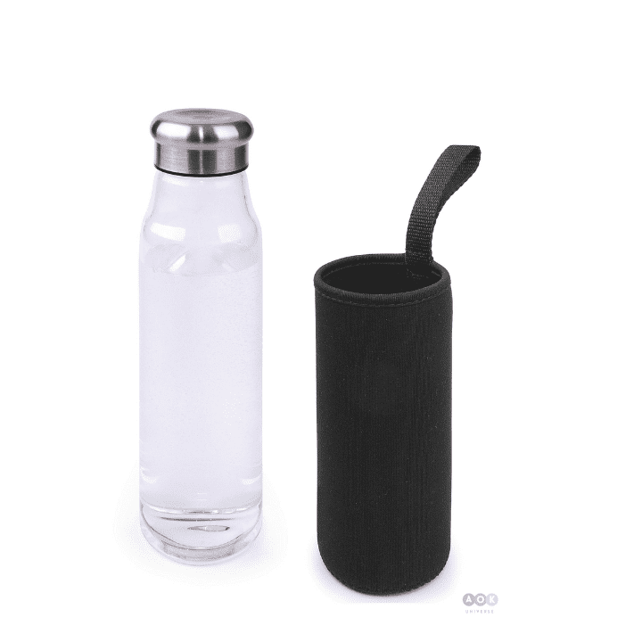 Glass Bottle 550ml - Leak Proof & Cover