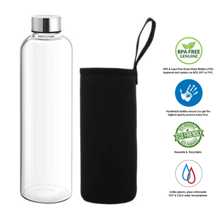 Glass Bottle 1000ml with cover